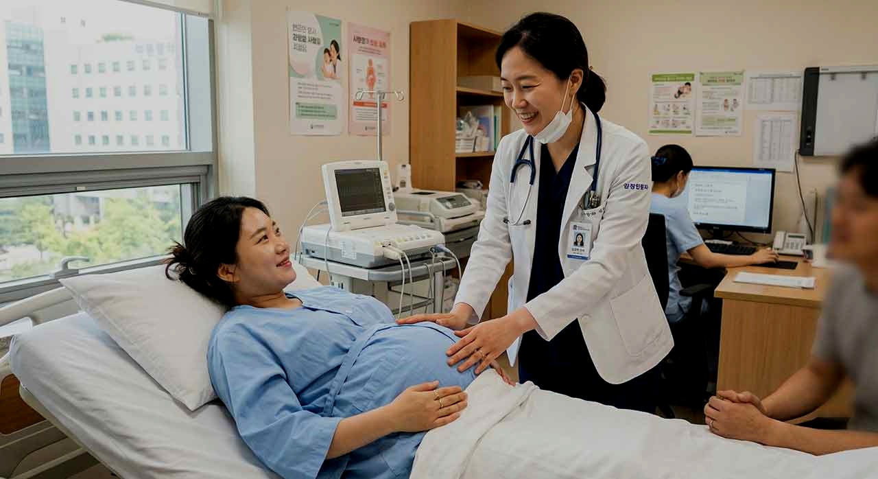 의료진이 산모 상태를 확인하는 장면은 출산 관리의 중요성을 보여주는 모습이다. [ⓒ이달의건강]
