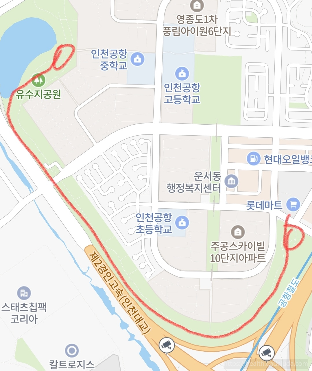 영종도 둘레길 1코스 건강백년길 주차장