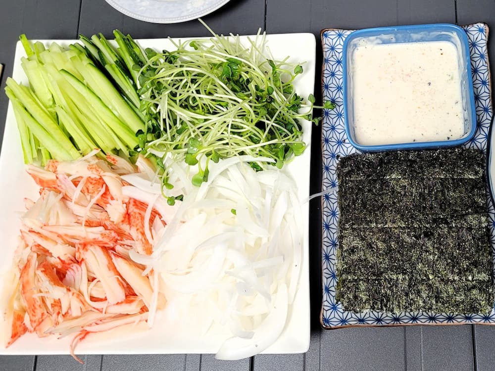 날치알 김쌈 완성된 모습