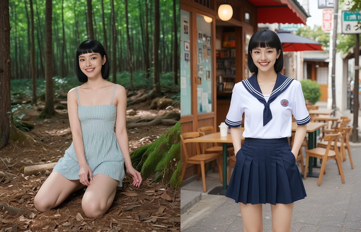 캐릭터 AI - 후지모토 사야 포즈 이미지 생성