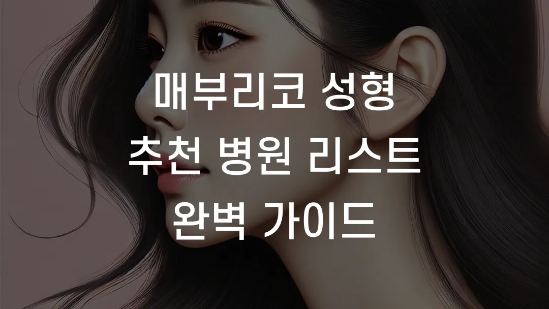 매부리코 성형 추천 병원 리스트 완벽 가이드