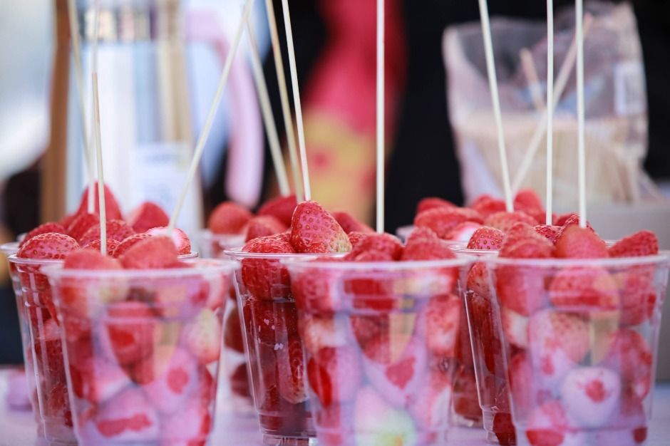 2025 논산 딸기축제 일정, 장소, 프로그램, 공연, 체험, 행사, 헬기, 한우 시식 관련 다양한 딸기 먹거리 이미지