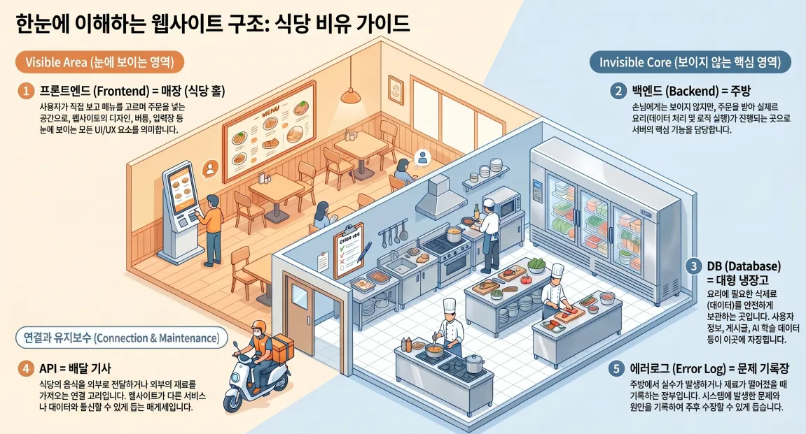 한눈에 이해하는 웹사이트 구조 식당 비유