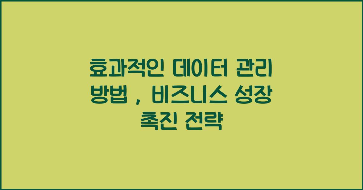 데이터 관리