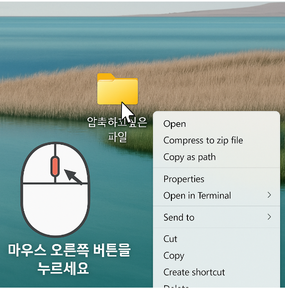 내 컴퓨터 폴더 압축/압축풀기 쉽게 하는 법