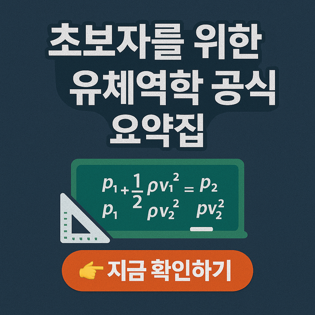 초보자를 위한 유체역학 공식 요약집
