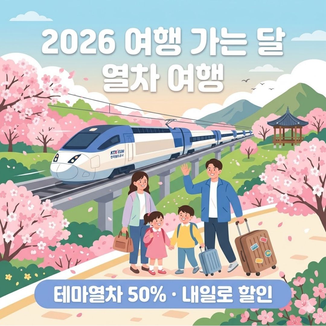 2026 여행가는 달 코레일 KTX할인 테마열차 반값 내일로패스 할인