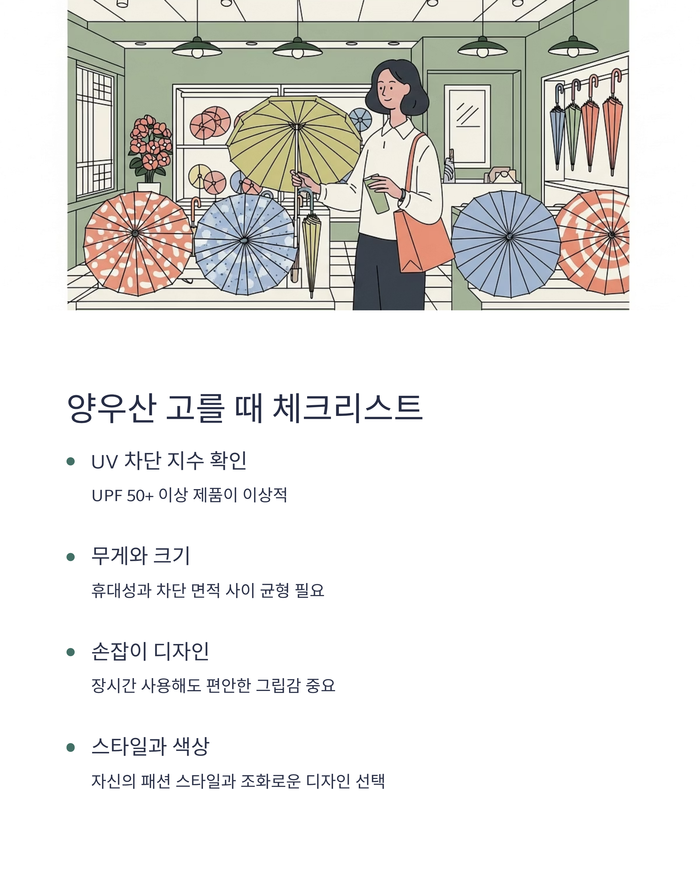 양우산 고를 때 확인할 요소
