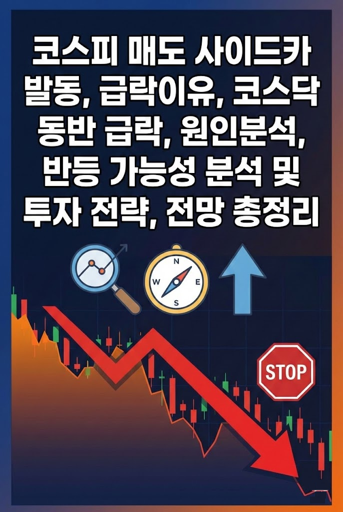 코스피 매도 사이드카 발동, 급락이유, 코스닥 동반 급락, 원인분석, 반등 가능성 분석 및 투자 전략, 전망 총정리