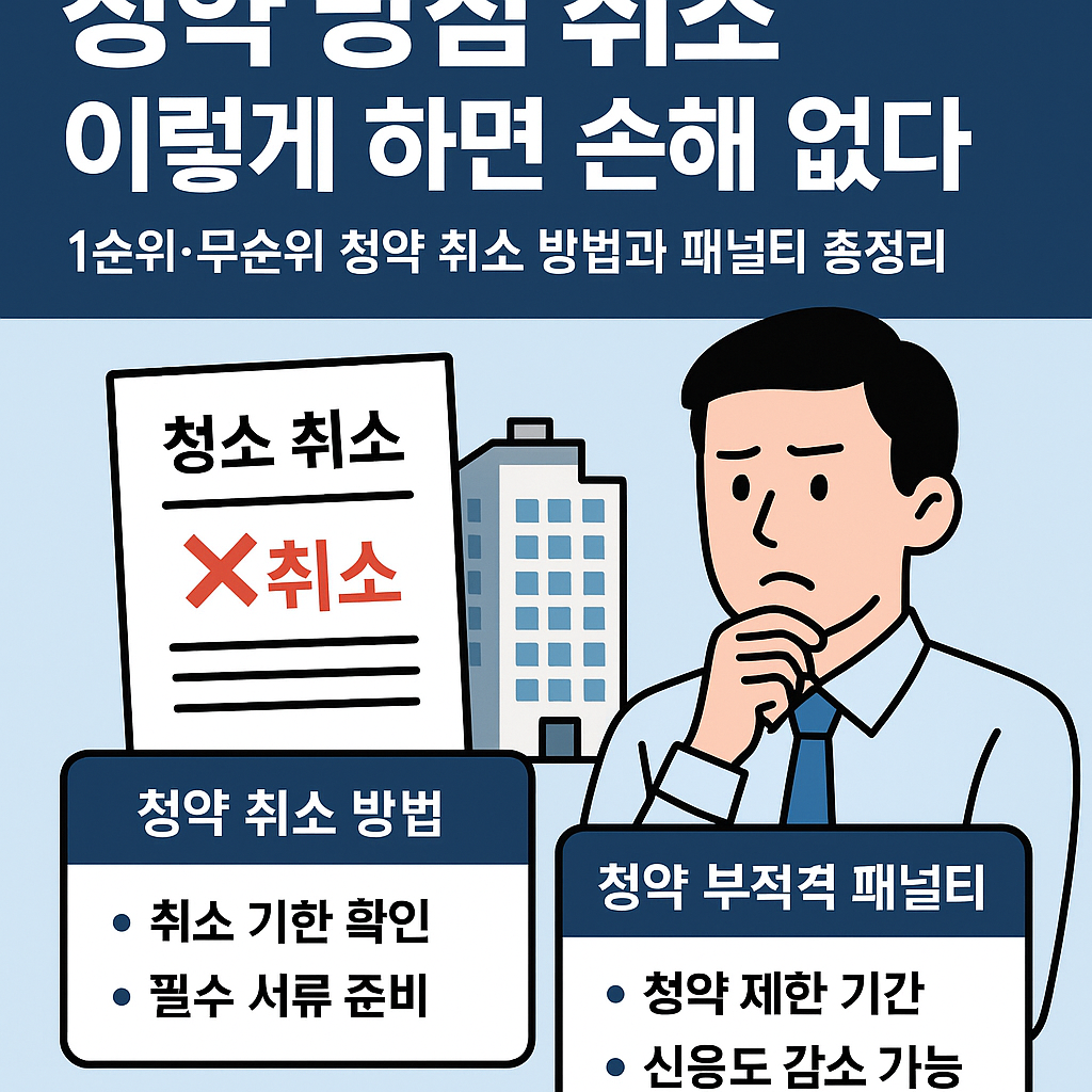 초보자를 위한 청약 취소 가이드|청약신청 취소 법적 절차, 1순위·무순위 포기 요령, 부적격 피하는 법