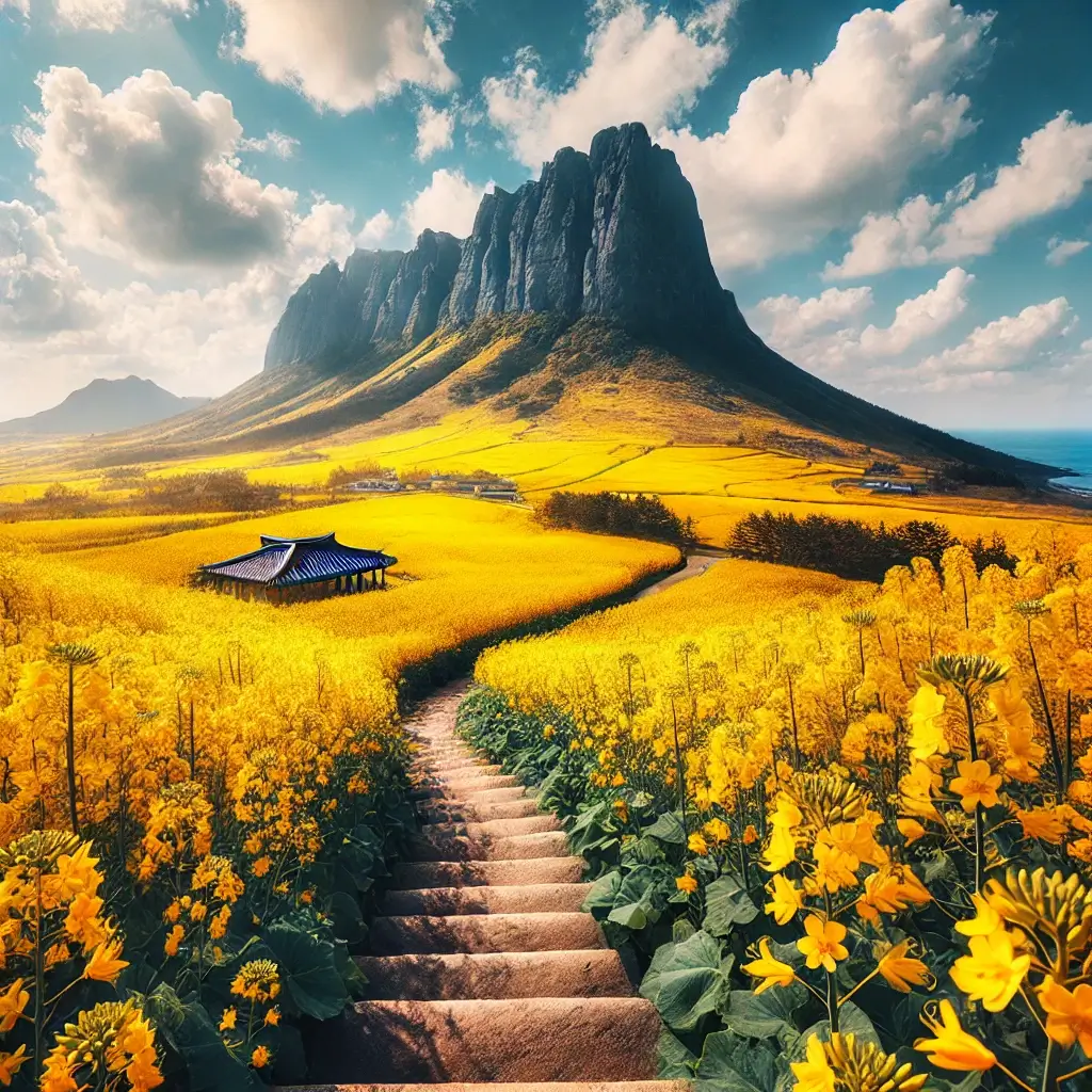 제주 산방산 유채꽃