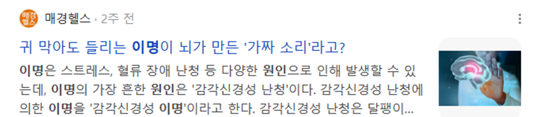 귀 막아도 들리는 이명