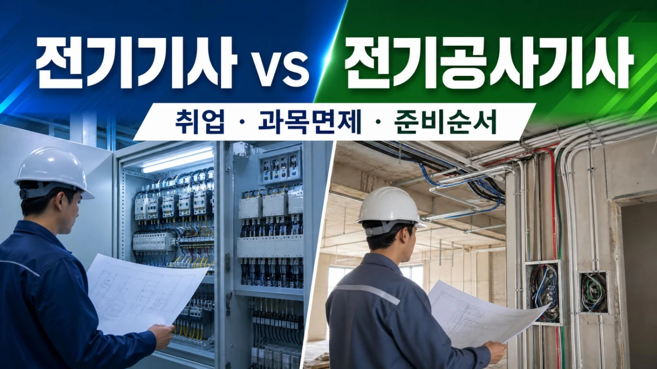 전기기사와 전기공사기사 취업 과목면제 차이 비교