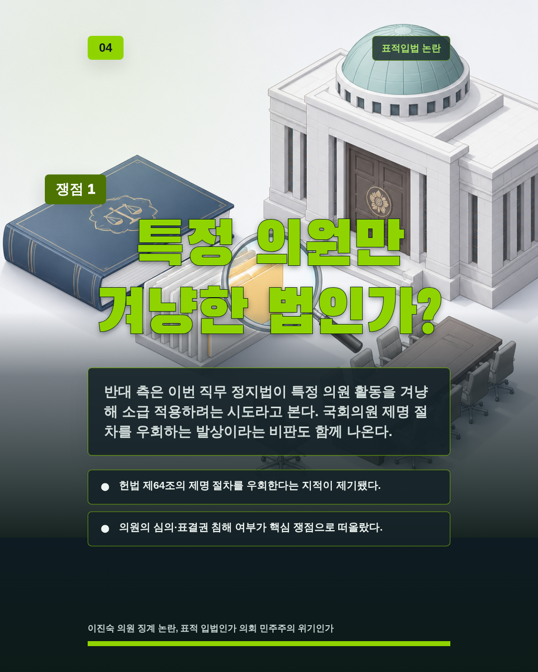특정 의원만 겨냥한 법인가?
