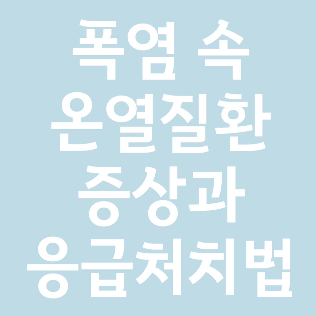 폭염 속 온열 질환 증상과 응급 처치법