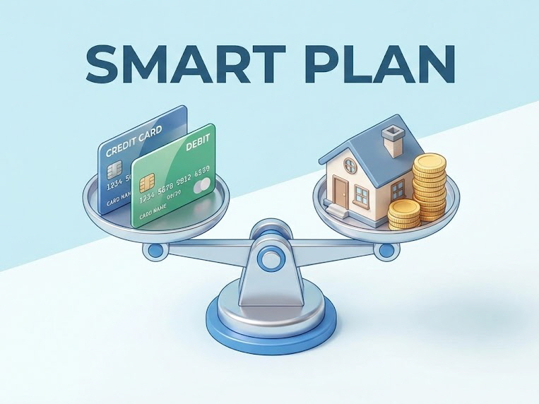 신용카드 대 체크카드 소득공제 비율 비교 및 월세 세액공제 절세 전략 일러스트