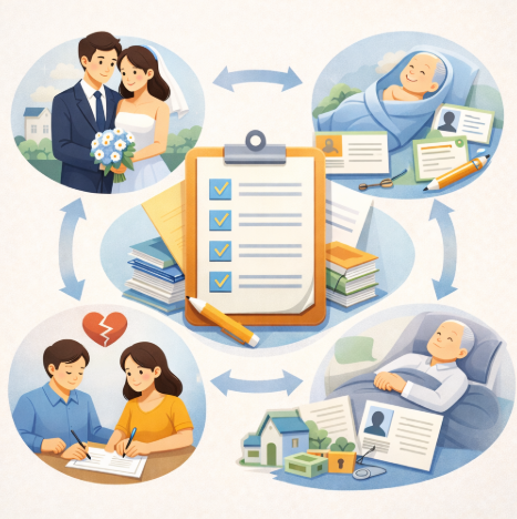 가족관계 변동 시 반드시 정리해야 할 행정 절차(혼인&middot;출생&middot;이혼&middot;사망 이후)