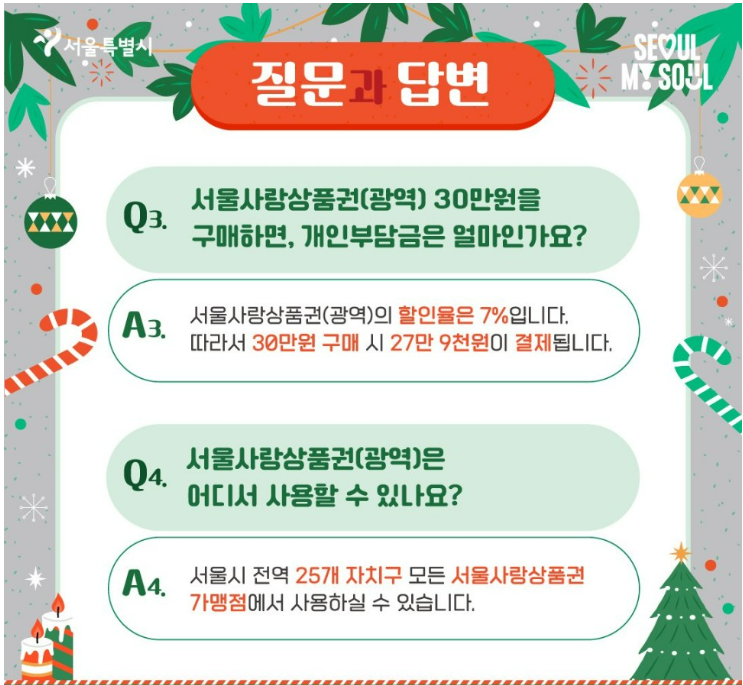 서울사랑상품권 자주하는 질문과 답변
