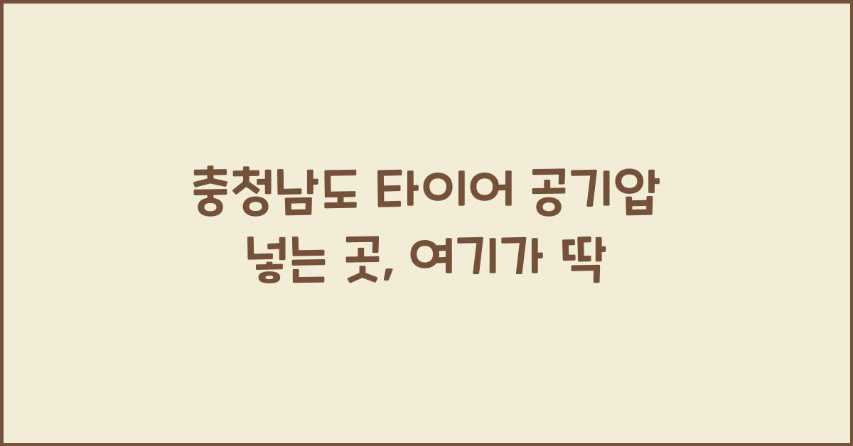 충청남도 타이어 공기압 넣는 곳