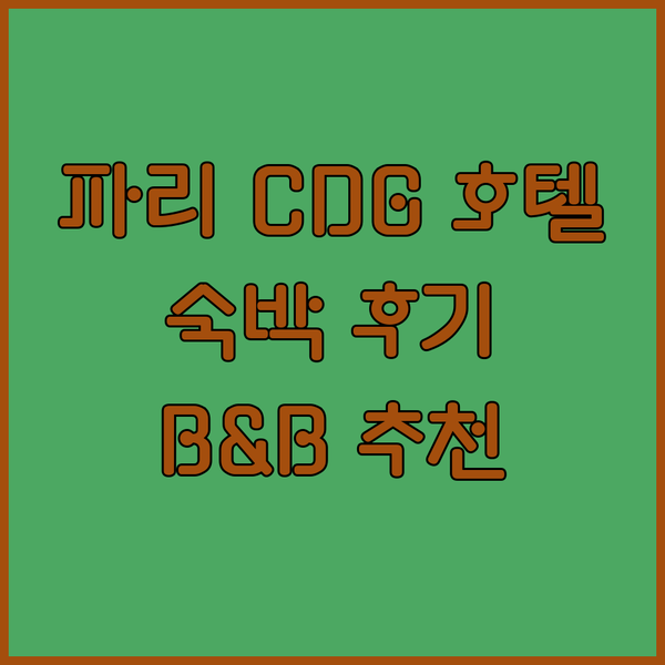 파리 르와시 CDG 공항 근처 호텔?