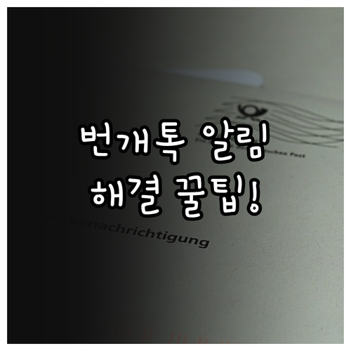 번개장터 번개톡 알림 안 올 때 설정..