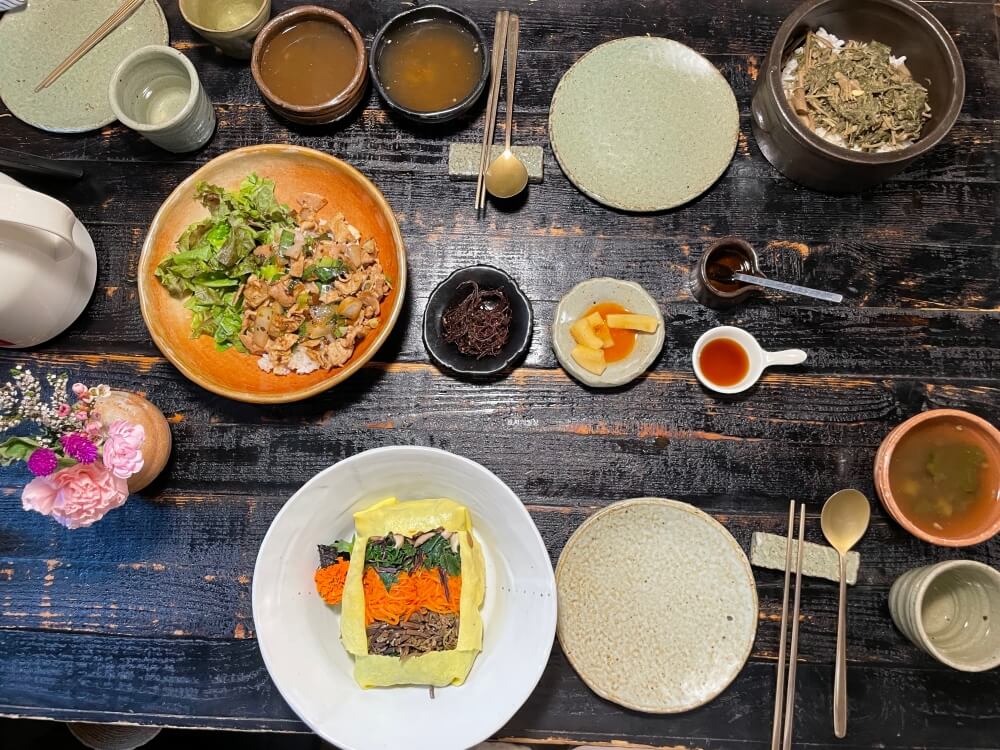 미슐랭 맛집 꽃,밥에피다 - 비건 코스 식사 메뉴 차림