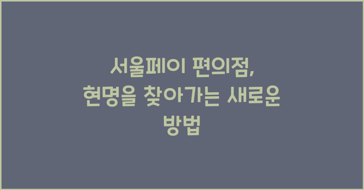 서울페이 편의점