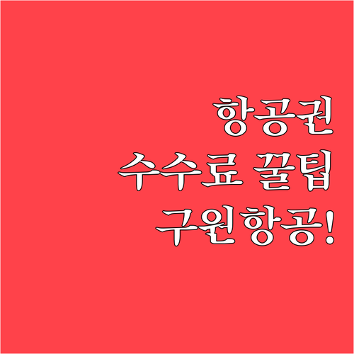 항공권 취소 수수료 아끼는 방법 구원..