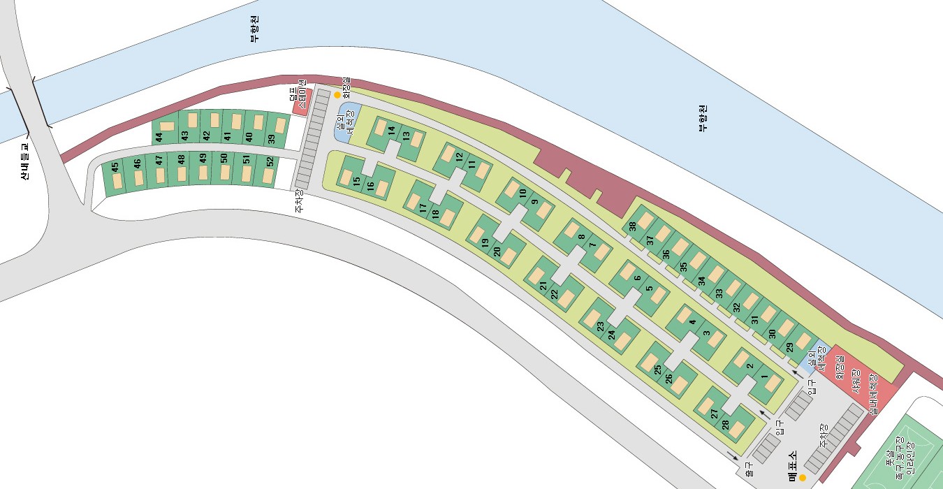 김천부항댐 산내들오토캠핑장 사이트 안내도