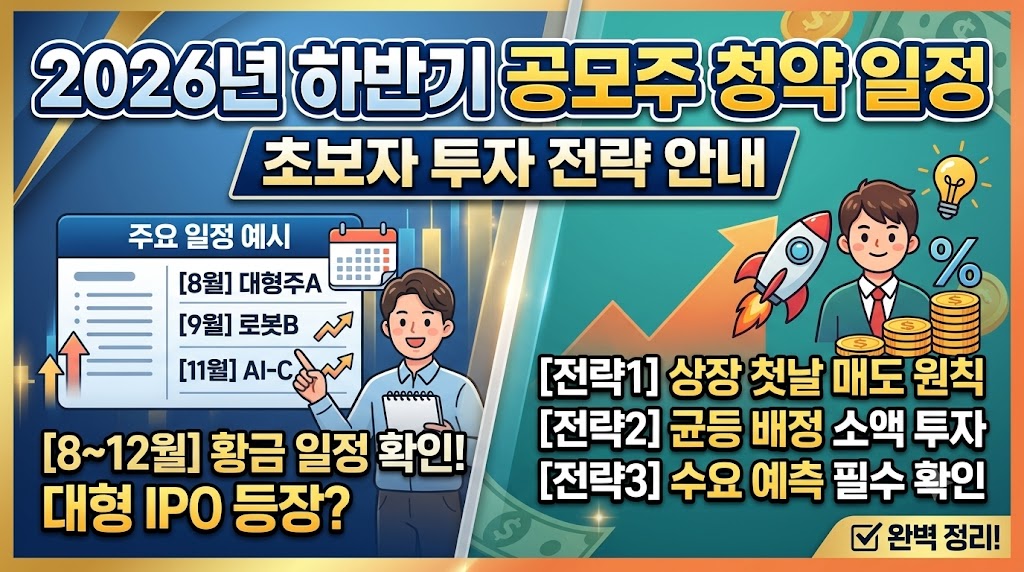 2026년 하반기 공모주 청약 일정 및 초보자 투자 전략 안내 썸네일