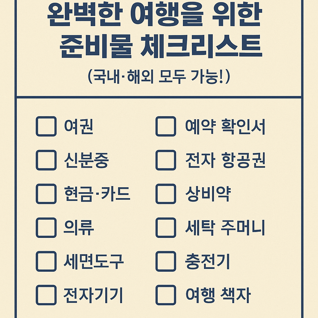 여행을 위한 준비물