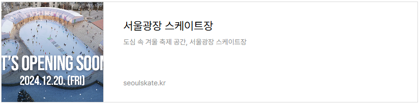 서울광장 스케이트장 예약