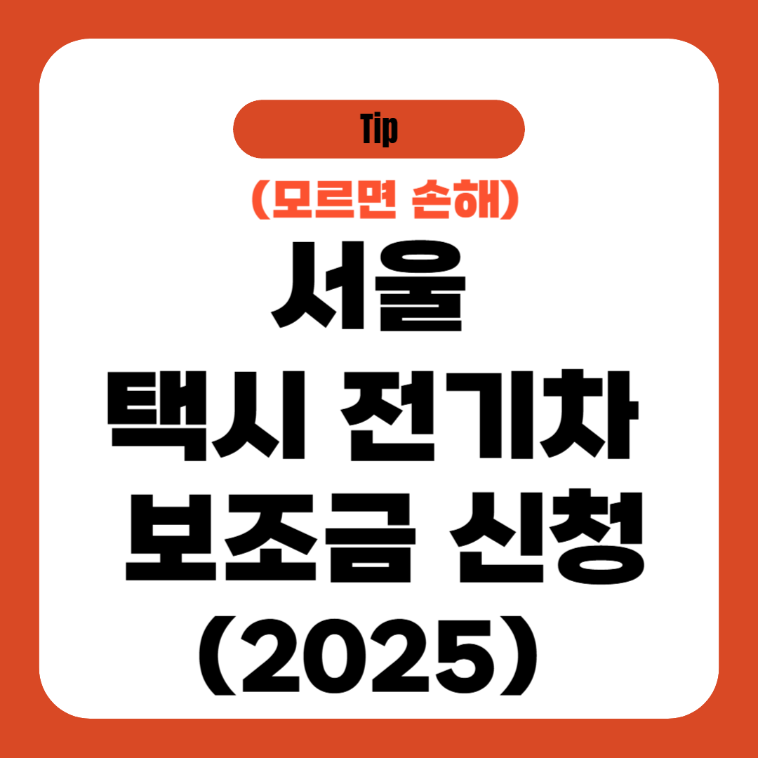 서울 택시 전기차 보조금 신청 방법 (2025)