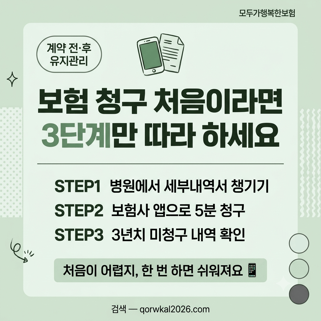 보험 청구 처음이라면 3단계만 따라 하세요.