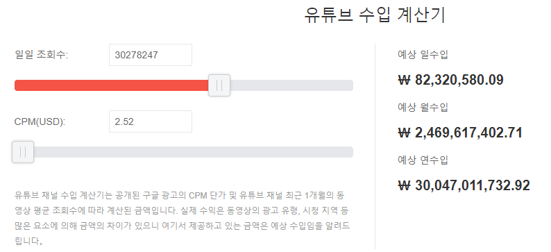 유튜브 수익계산기