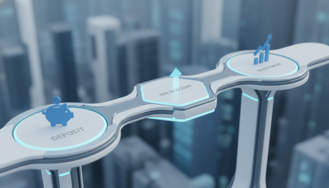 은행 예금과 투자 사이의 다리 역할을 하는 IMA 계좌를 상징하는 이미지.
