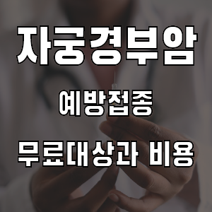 자궁경부암 예방접종 무료대상 가격