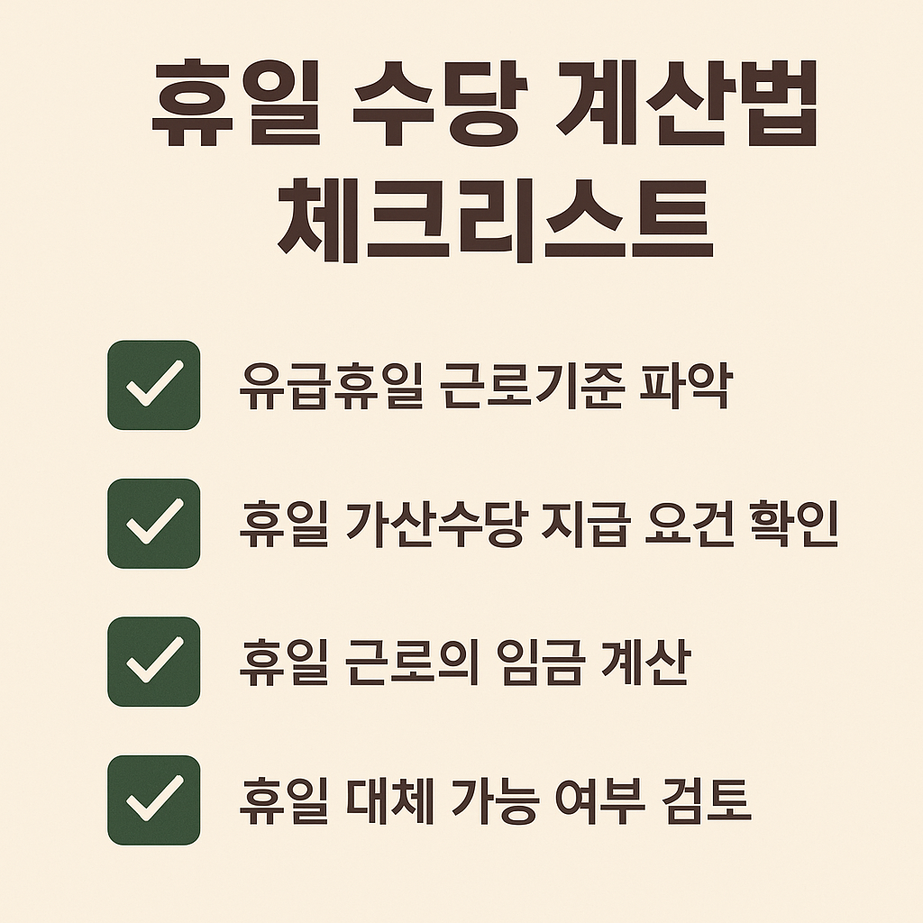 5월 급여 담당자가 꼭 알아야 할 휴일 수당 계산법 체크리스트!