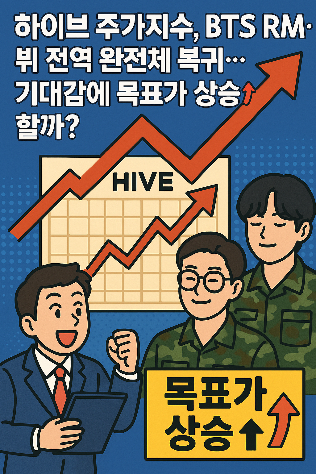 하이브 주가지수, BTS RM &middot;뷔 전역 완전체 복귀&hellip;기대감에 목표가 상승&uarr; 할까?