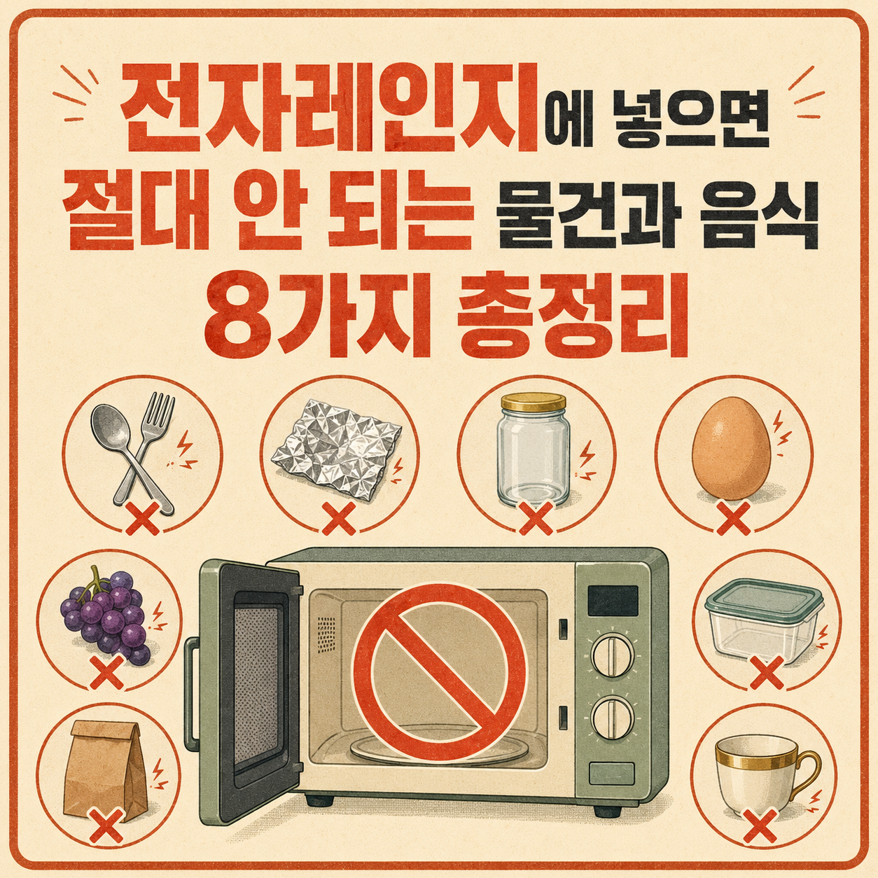 전자레인지에 넣으면 절대 안 되는 물건과 음식 8가지 총정리