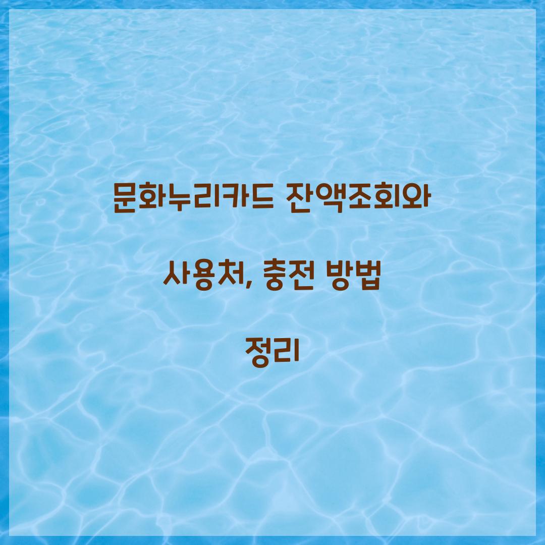 문화누리카드 잔액조회