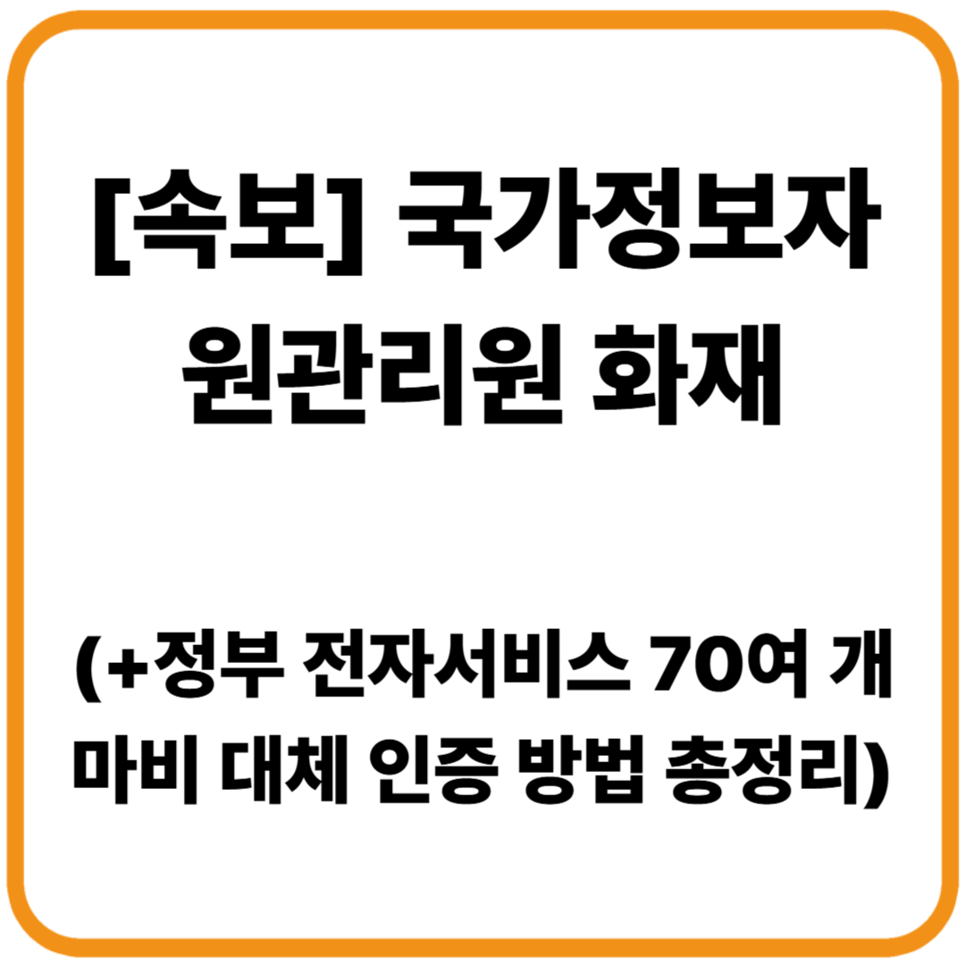 [속보] 국가정보자원관리원 화재&hellip;정부 전자서비스 70여 개 마비, 대체 인증 방법 총정리