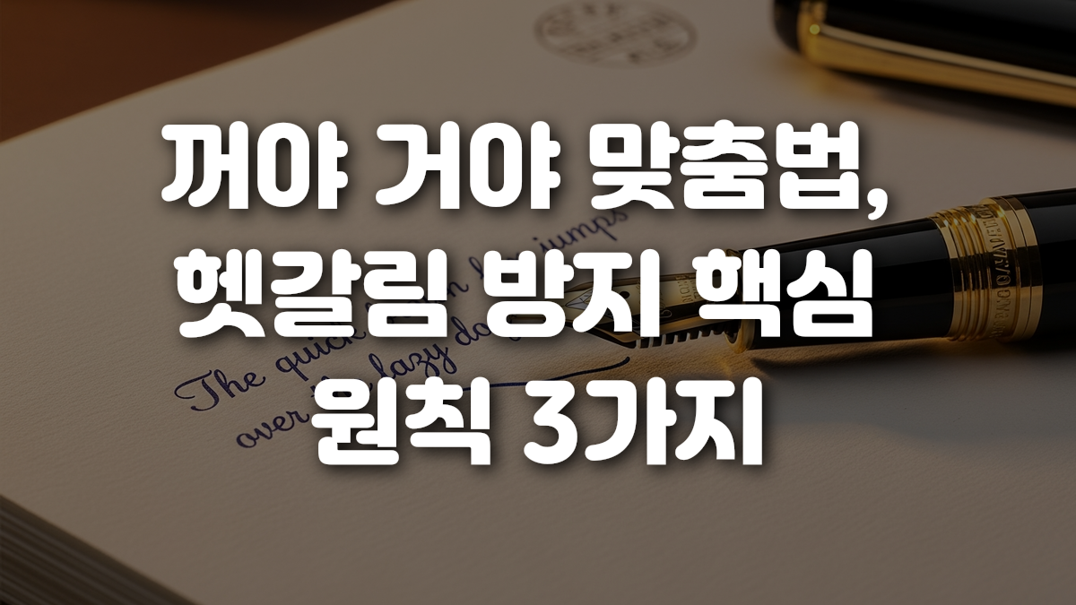 꺼야 거야 맞춤법 헷갈림 방지 핵심 원칙 3가지