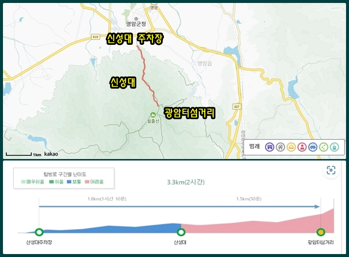 산성대주차장 - 광암터삼거리