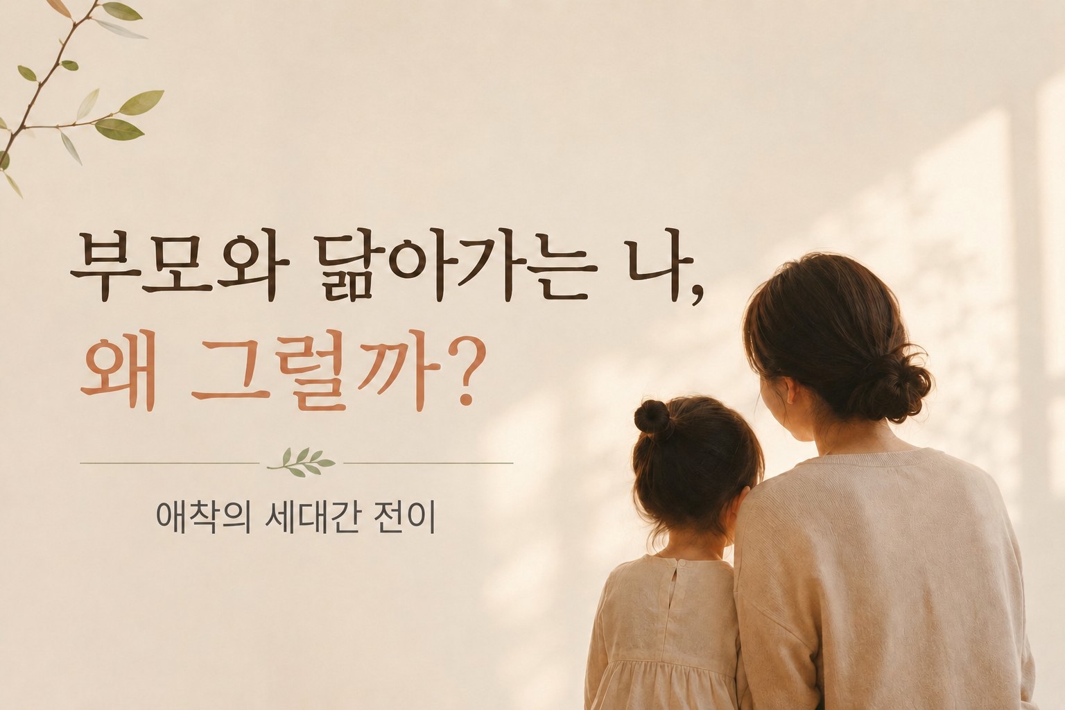 부모와 아이의 뒷모습, 애착의 세대간 전이를 상징하는 이미지