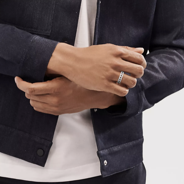 김남주 반지 Tiffany True 와이드링 화이트골드