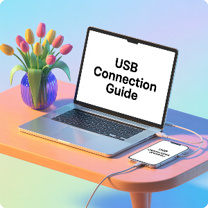 노트북–스마트폰 USB 연결 방법 이미지