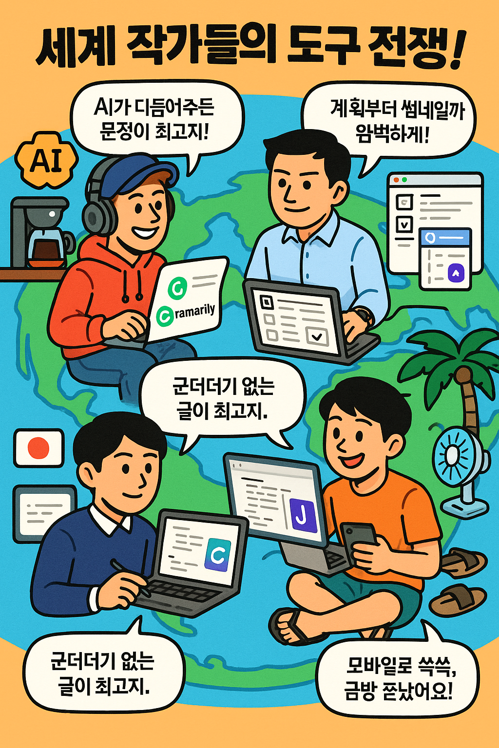 각국 인기 콘텐츠 작성 도구 비교 분석