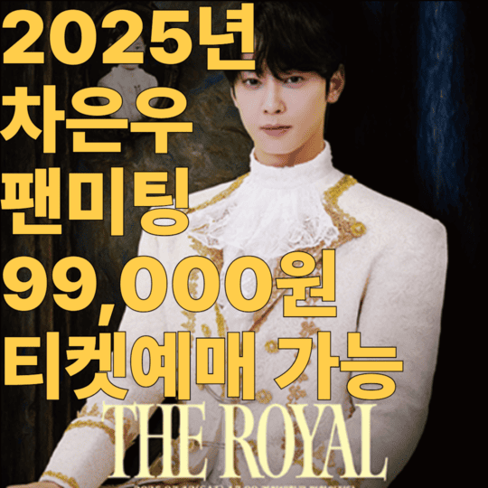 2025년 차은우 팬미팅 99000원 티켓예매가능(출처:티켓링크)