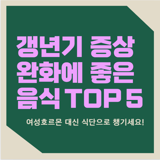 갱년기 증상 완화에 좋은 음식 TOP 5 – 여성호르몬 대신 식단으로 챙기세요!